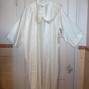 FOUR SEASONS SILK 100% ROBE XL PAISLEYS WHITE NEW BRIDAL BRIDE WEDDING